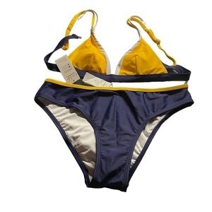 Color-Blocking Sexy Bikini With Spaghetti Straps - Bra-XS - Bottoms -Small NWT